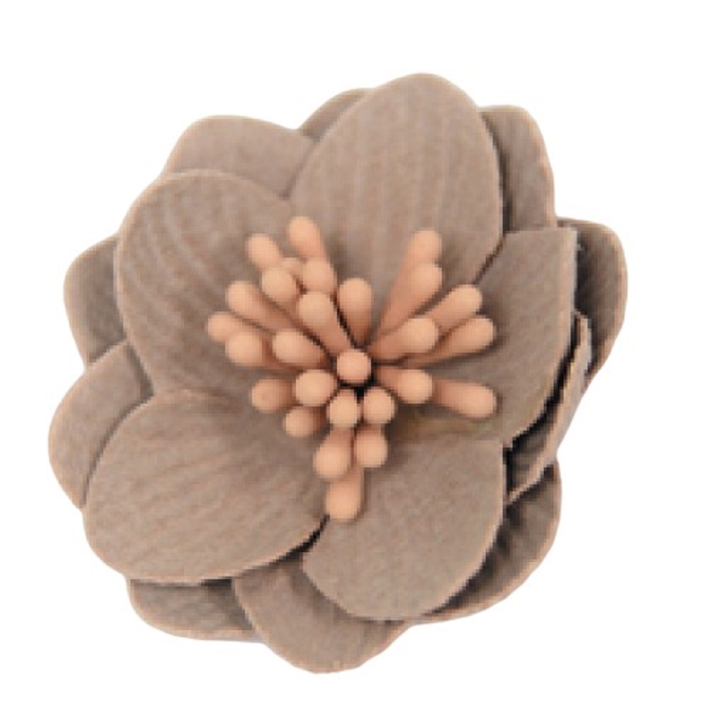 Suede flower triple petals with stamens large 4cm pack of 5 pieces