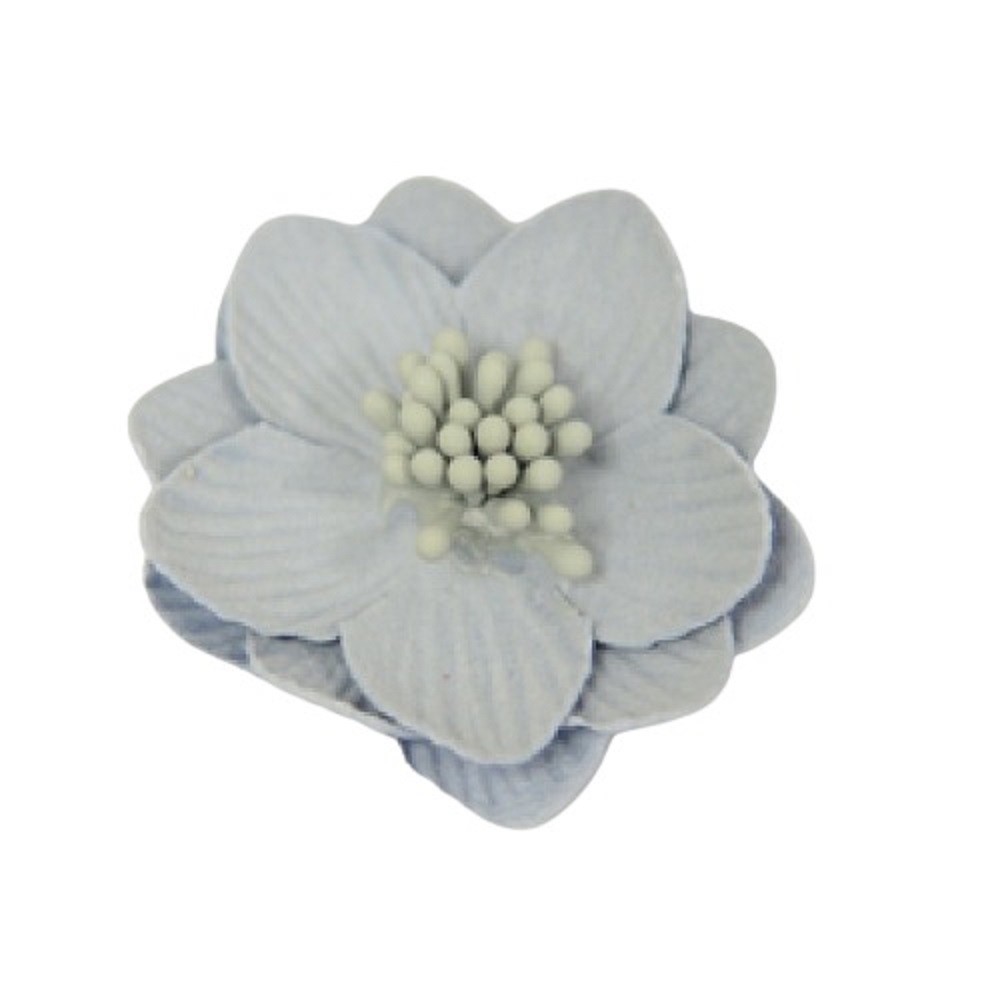 Λουλούδι σουέτ  τριπλά πέταλα με στύμονες  μεγάλο 4cm πακετο 5 τεμαχια - 11558