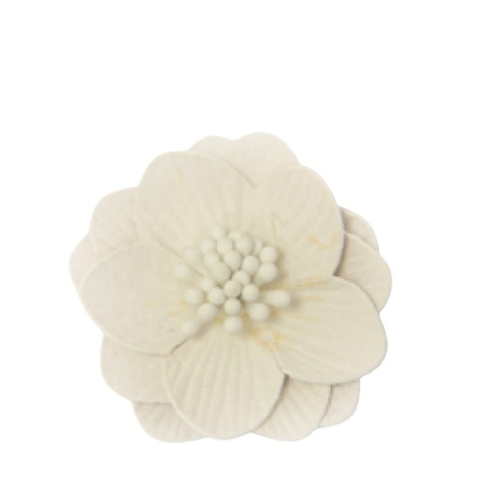 Λουλούδι σουέτ  τριπλά πέταλα με στύμονες  μεγάλο 4cm πακετο 5 τεμαχια - 11550