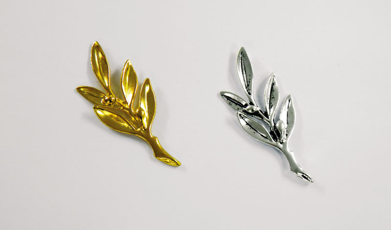 Olive branch 7.5x4cm 2 pieces - 15469
