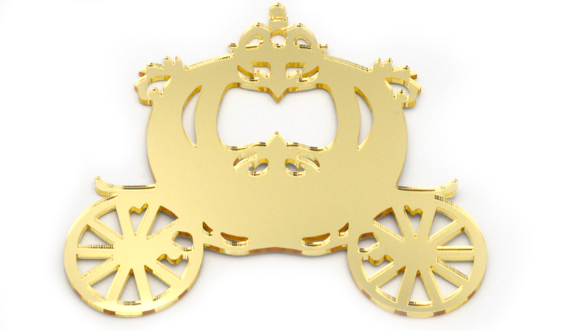  Πλεξιγκλάς  χρυσή κολοκύθα άμαξα 20cm x 18cm - 18805