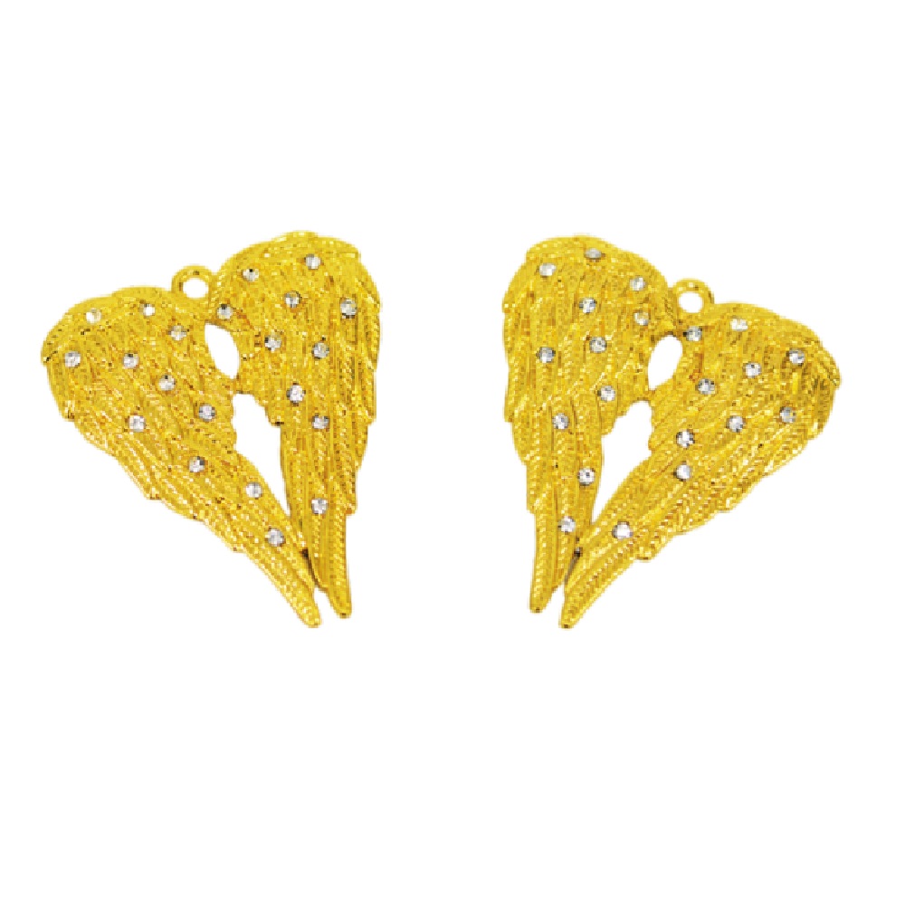 Metal angel wings with rhinestones 5x4cm - 7204