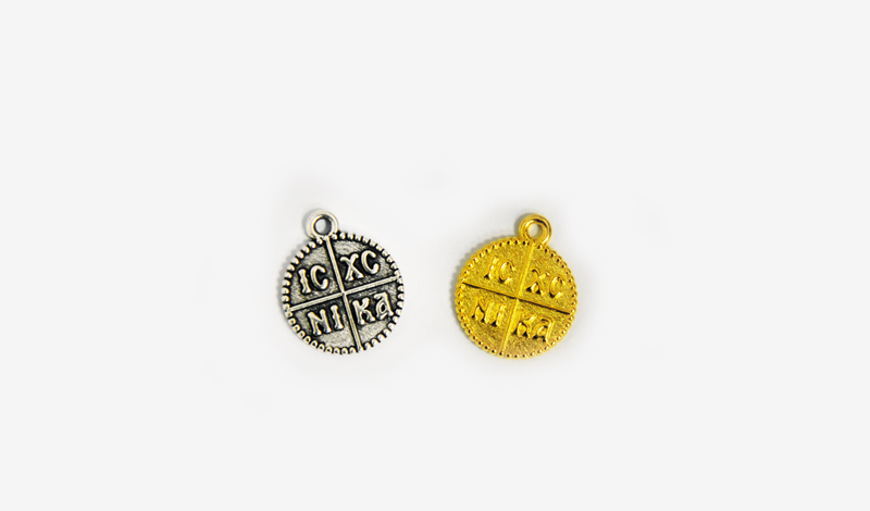 Metal Saint Constantine double-sided  15mm  20 pieces - 14217