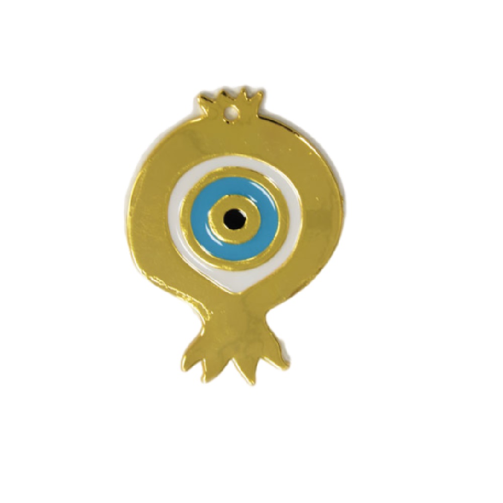 Metal pomegranate with eye 4.5x6.5cm - 7206
