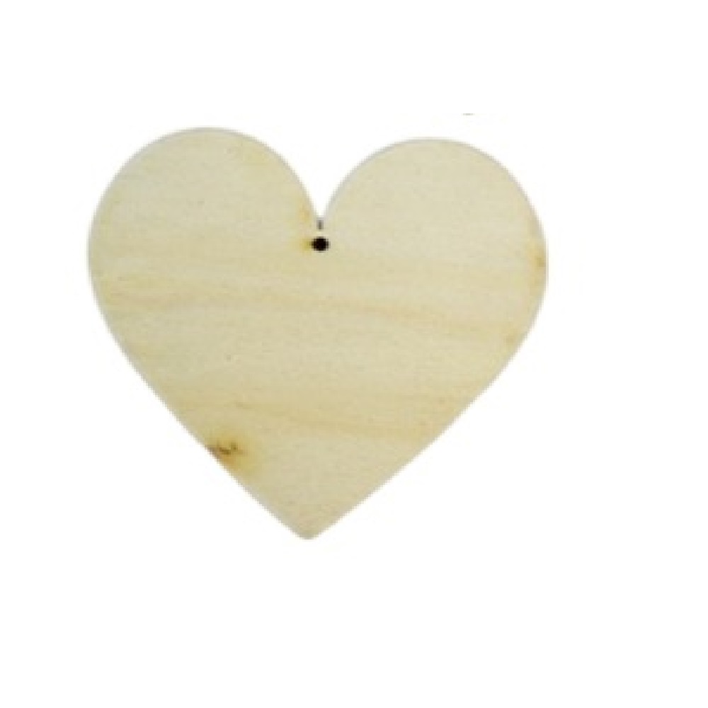 Ξύλινη καρδιά μεσαία 8x8.6cm πακέτο 5 τεμάχια - 9391