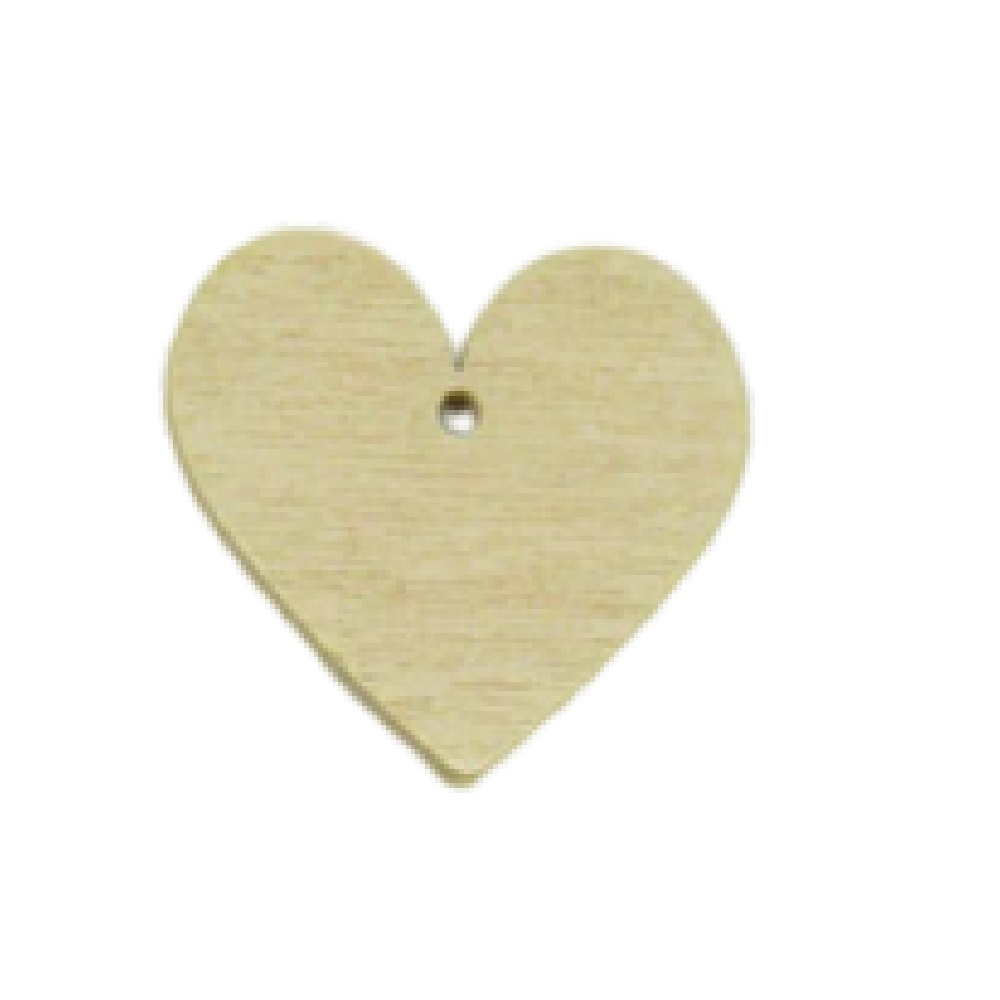 Wooden heart small 2.5x2.5cm package of 10 pieces - 9657