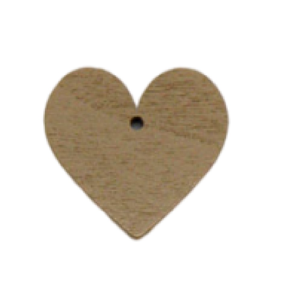 Wooden heart small 2.5x2.5cm package of 10 pieces - 9659
