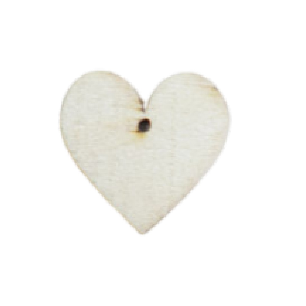 Wooden heart small 2.5x2.5cm package of 10 pieces - 9655