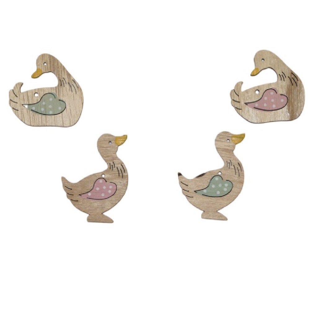 Wooden duck with color 5cm package of 3 pieces
