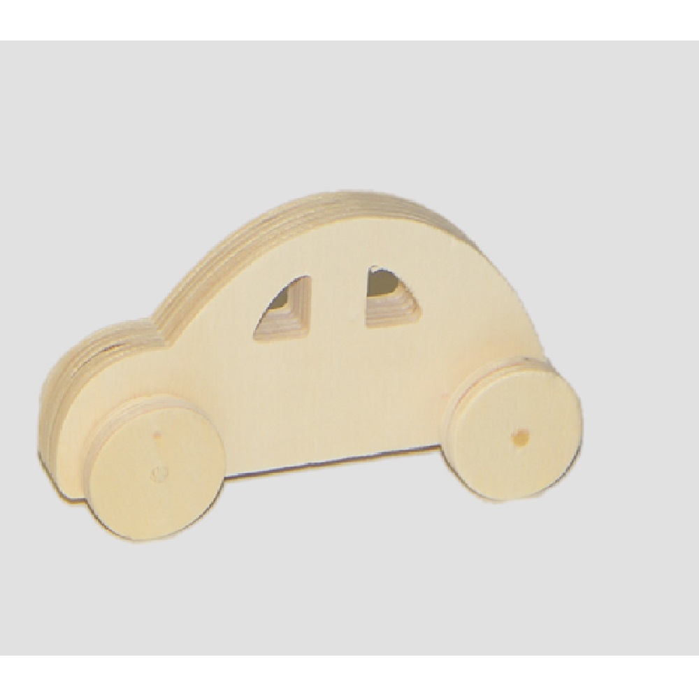 Wooden car with wheels 12x7cm - 12724