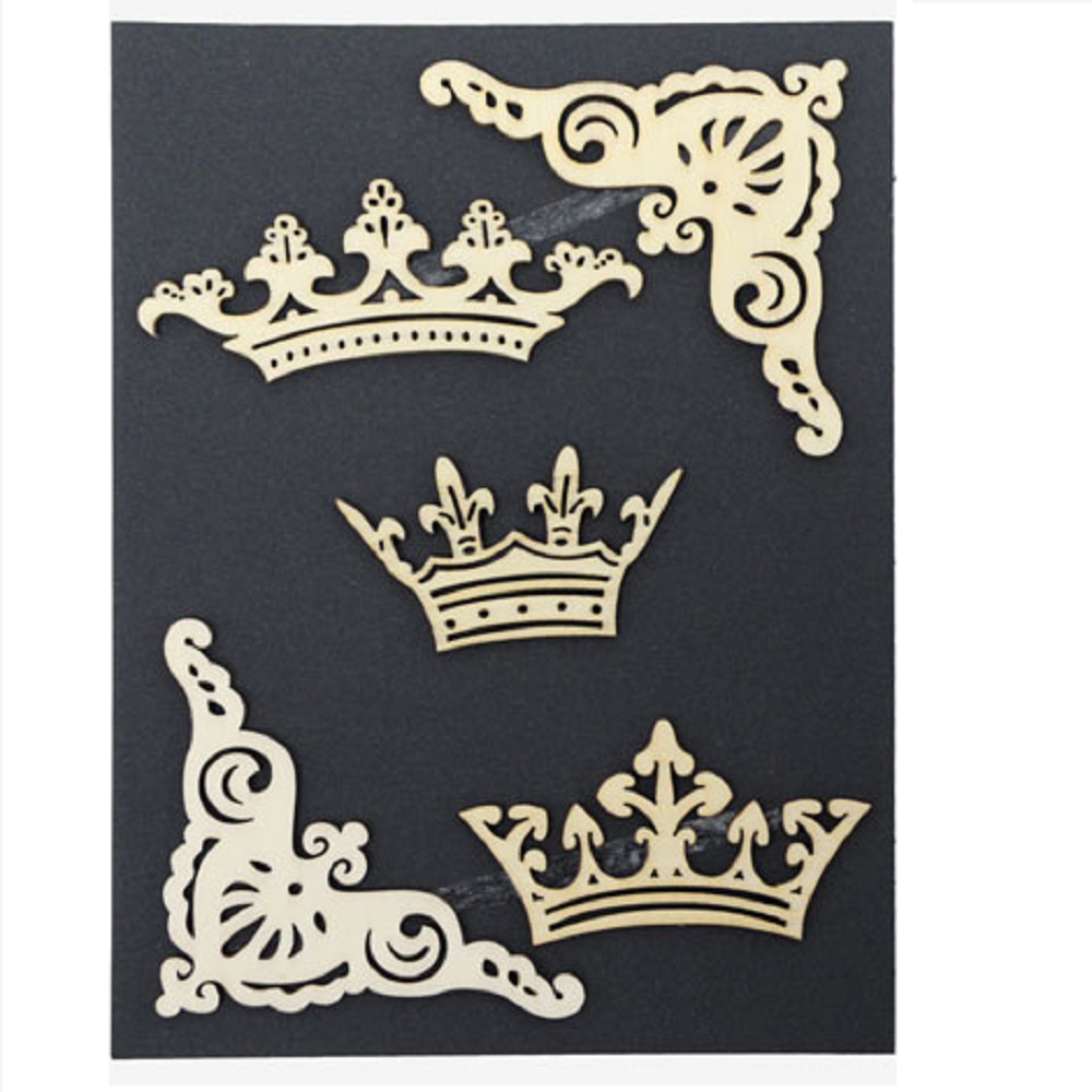 Wooden Decorative 11.5cm X 17cm (Corners and crowns)