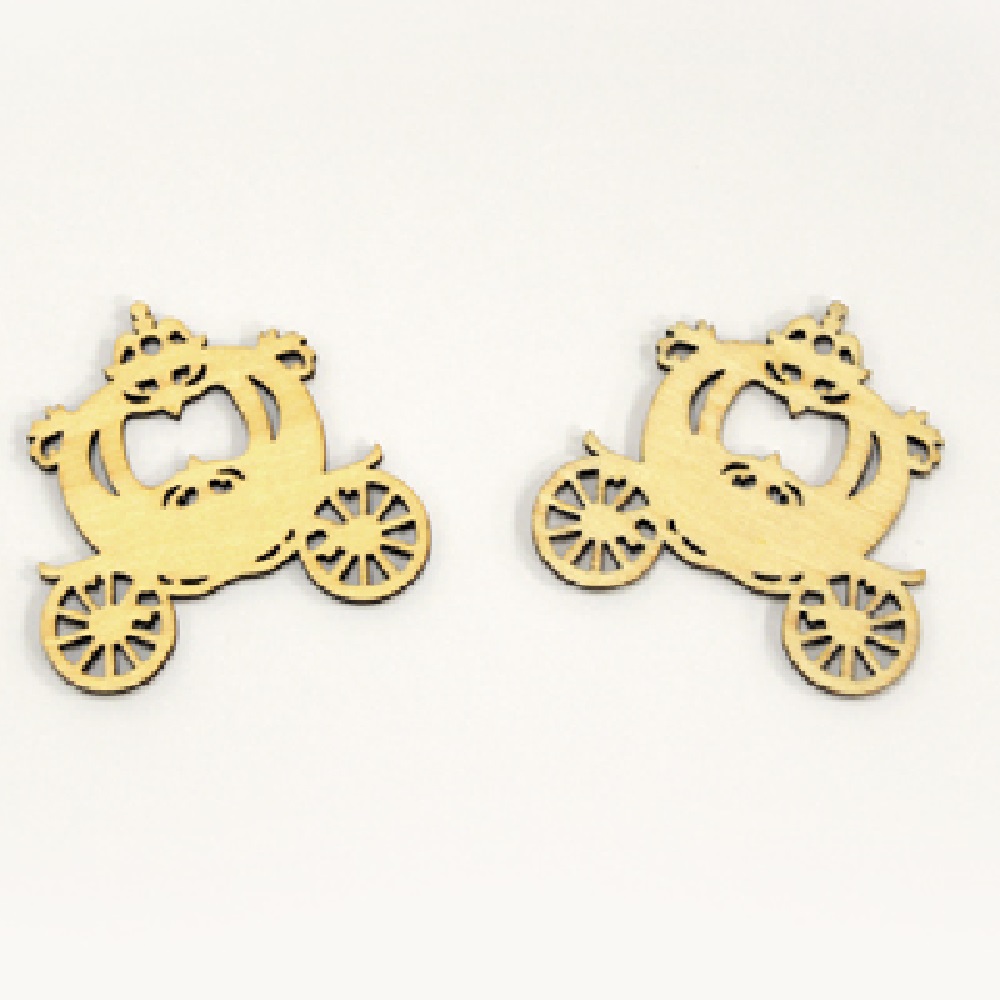 Ξύλινη κολοκύθα άβαφη άμαξα 4.5cm μικρή 12 τεμάχια - 15983