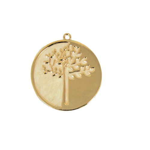 Metal tree of life with 50mm enamel - 6983