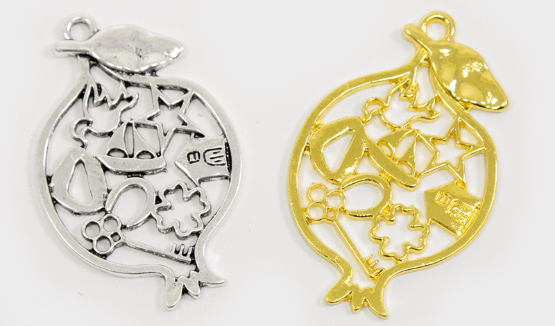 METAL POMEGRANATE GOOD LUCK 33mm x 52mm - 18765