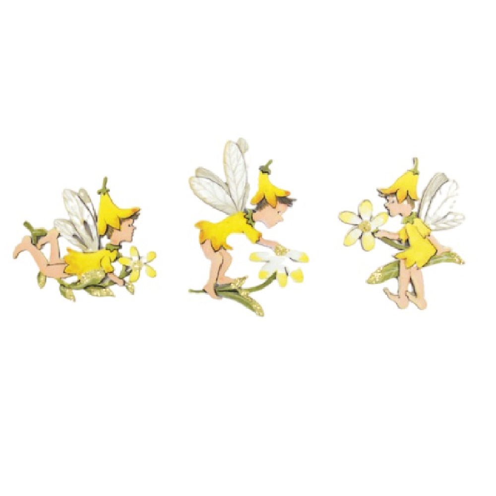 Wooden yellow fairy 6 cm package of 2 pieces