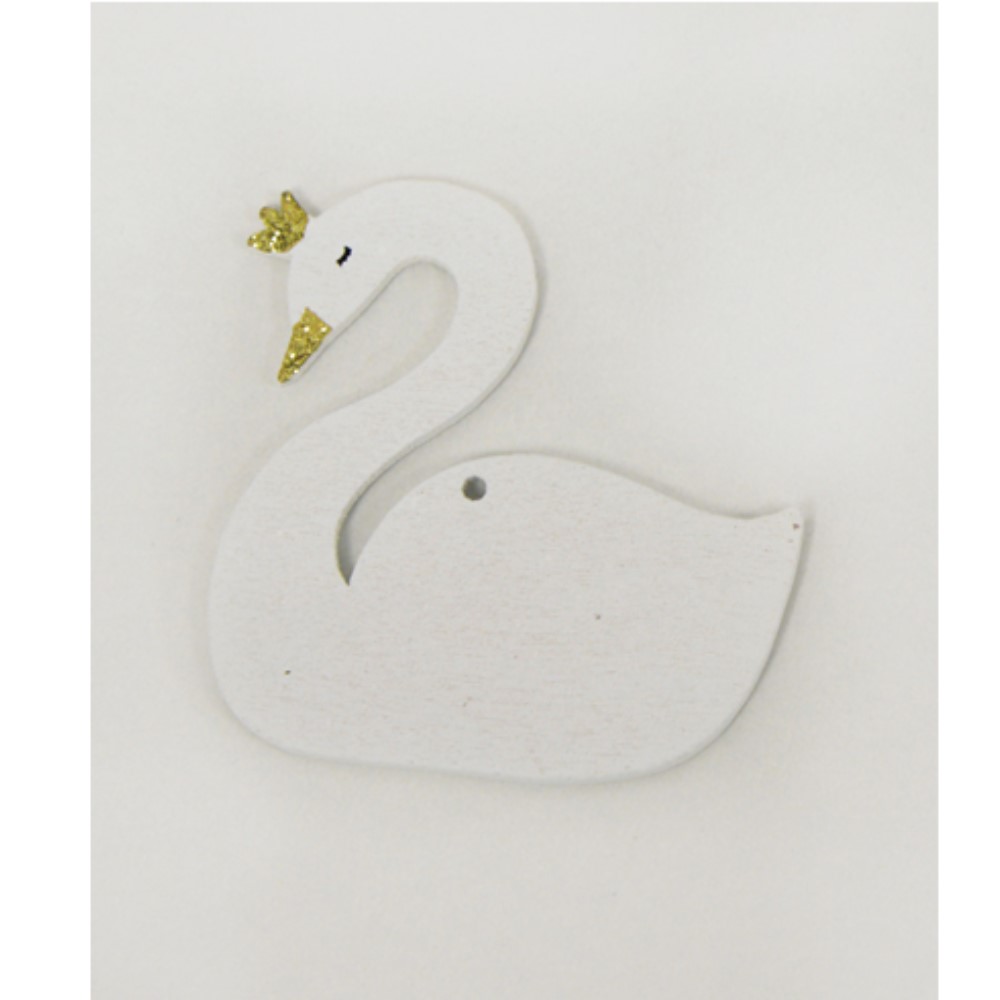 Swan with glitter 5.6cm package of 10 pieces