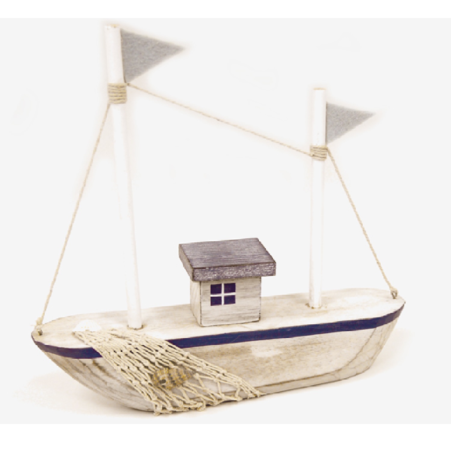 Large wooden boat 26.5x28cm - 14992