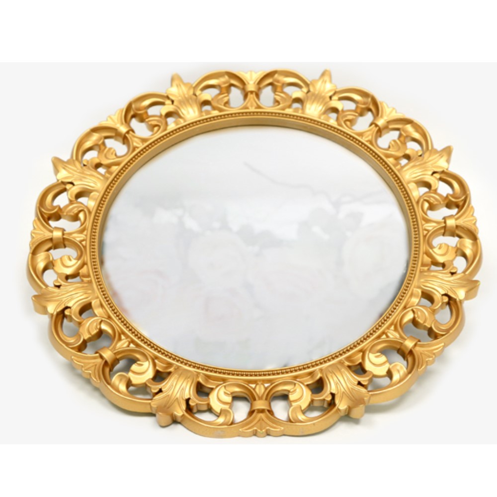  Δίσκος καθρέπτης χρυσός στρογγυλός 30cm - 9184