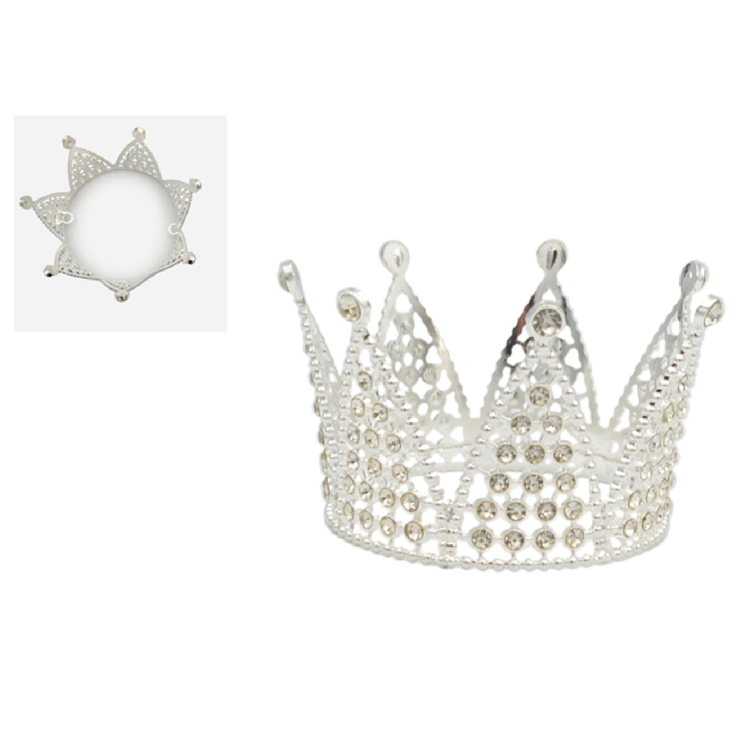 Μεταλλική κορώνα με κρυσταλλάκια τύπου svarofski 8cm - 19349