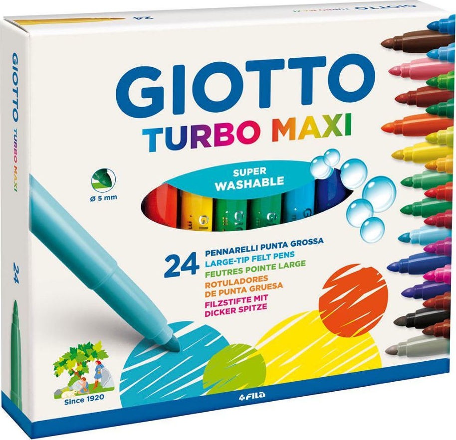 Μαρκαδόροι Giotto Turbo Maxi  χονδροί 24 Χρώματα - 14509