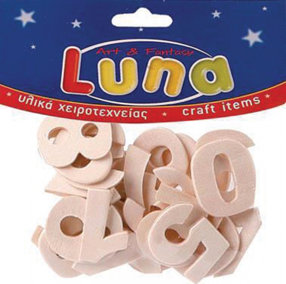 Luna 601673 ξύλινοι αριθμοί 25mm 30τμχ - 14674