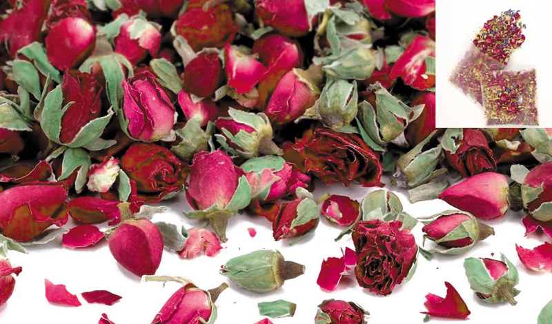 DRIED RED ROSE BUDDHA - 18700