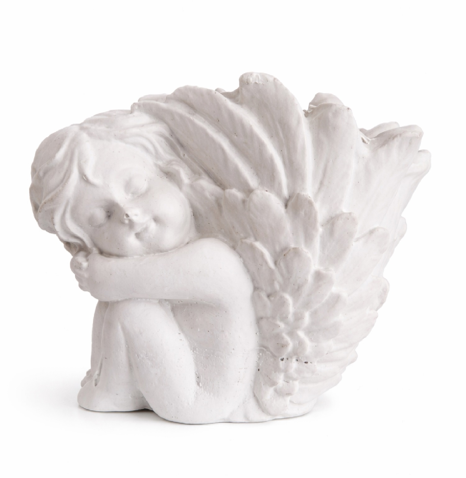 Polyester object angel with case 10x8cm - 12226