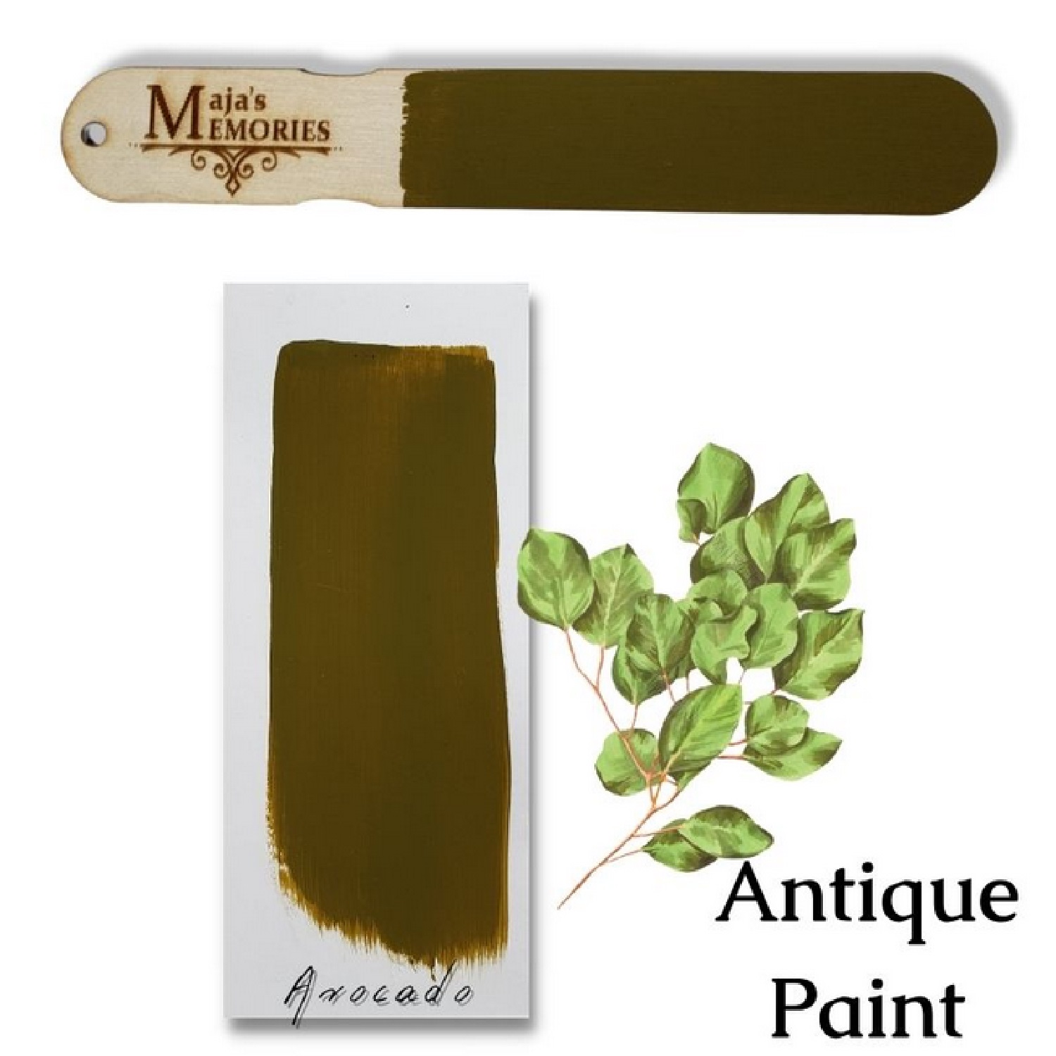 Χρώμα-εφέ πατίνας Antique Paint Maja’s Memories, 150ml, Avocado - 15153