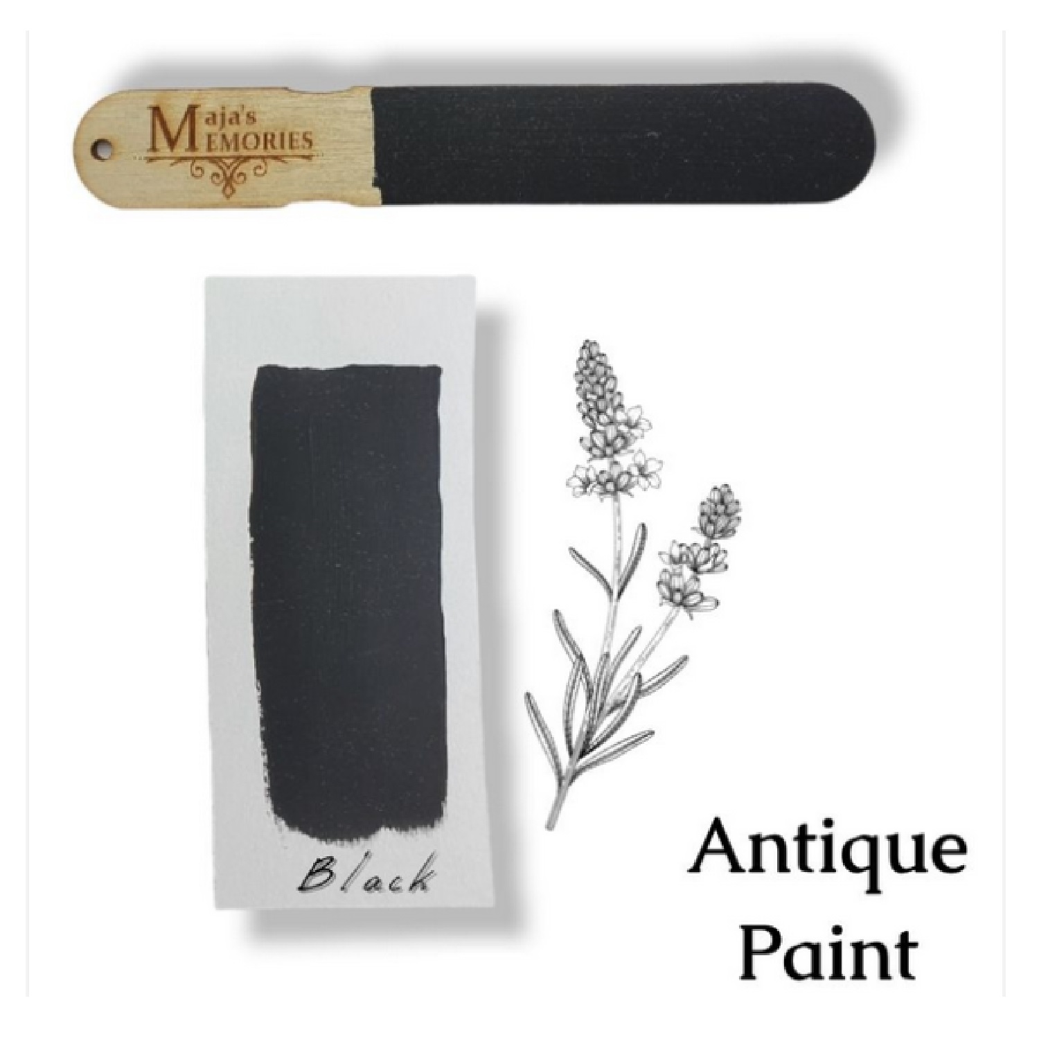 Χρώμα-εφέ πατίνας Antique Paint Maja’s Memories, 150ml, Black - 15151