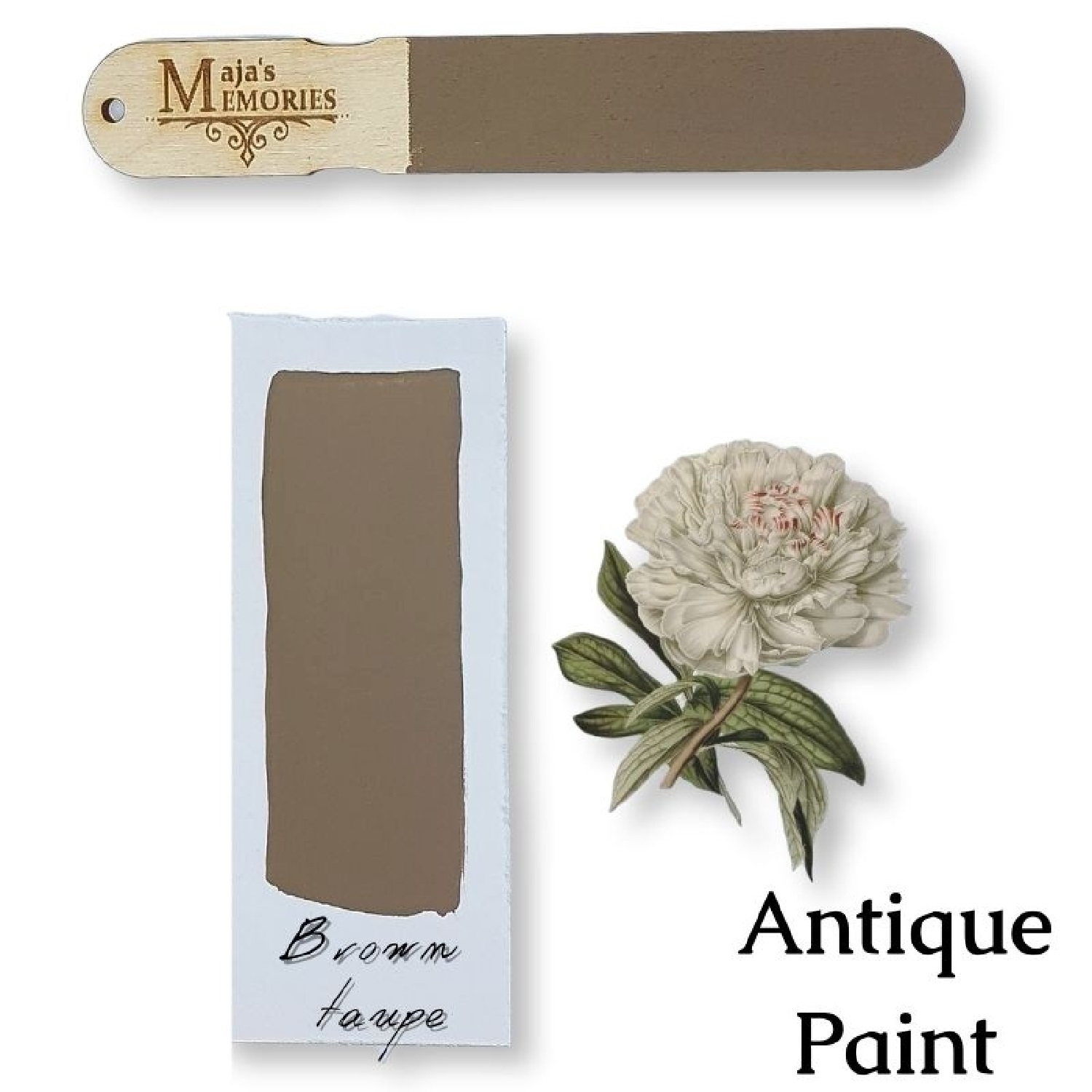 Χρώμα-εφέ πατίνας Antique Paint Maja’s Memories, 150ml, Brown taupe - 11042