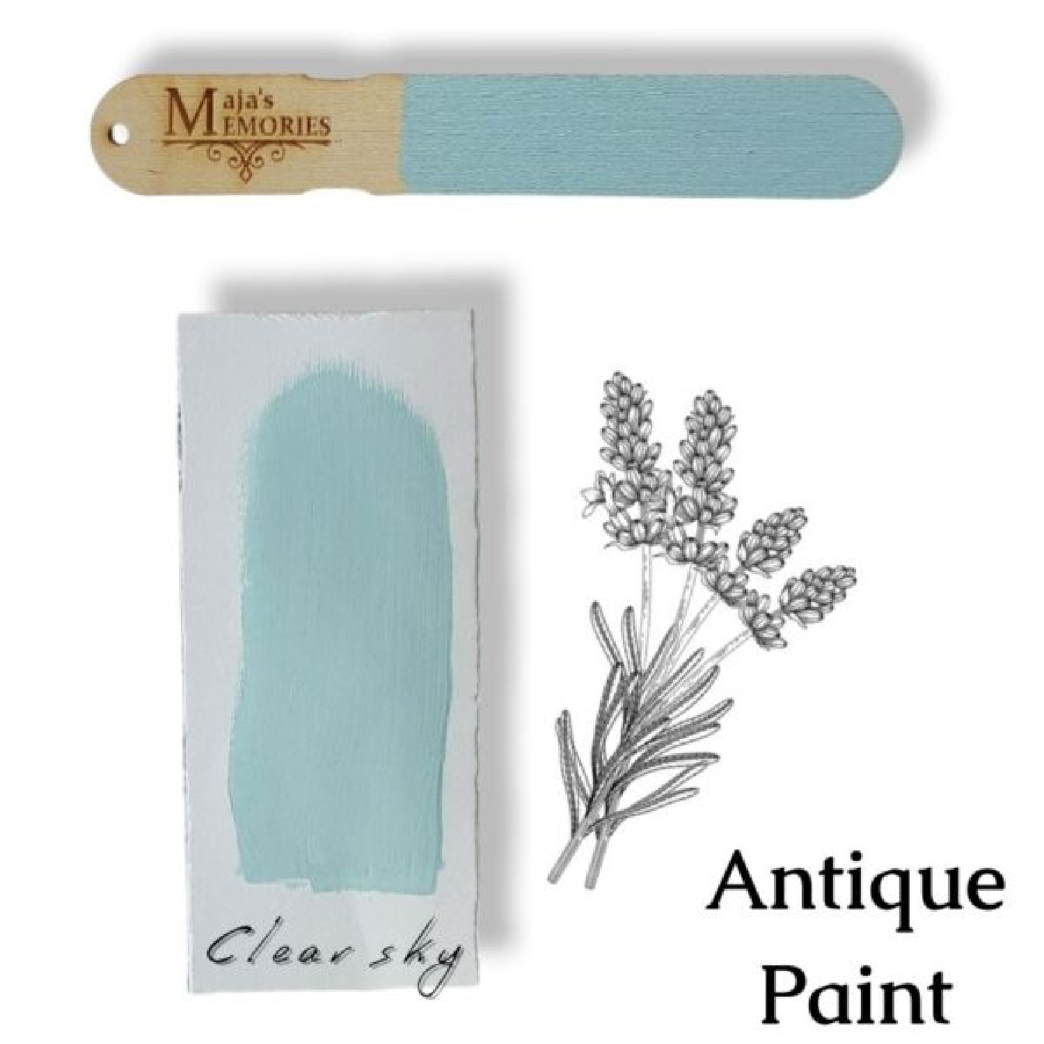 Χρώμα-εφέ πατίνας Antique Paint Maja’s Memories, 150ml, Clear sky - 11052