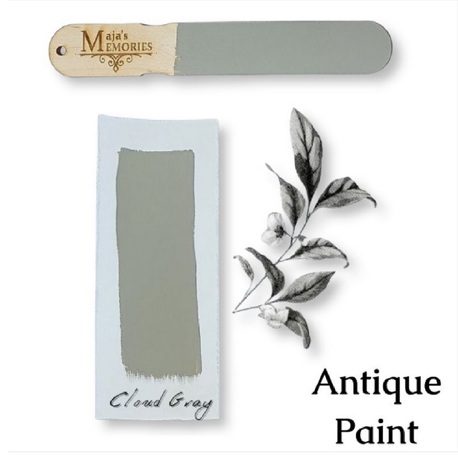 Χρώμα-εφέ πατίνας Antique Paint Maja’s Memories, 150ml, Cloud Gray - 4995