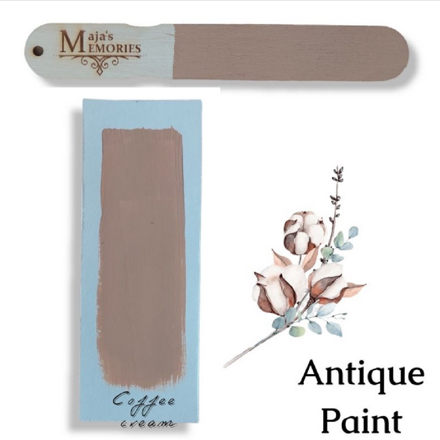 Χρώμα-εφέ πατίνας Antique Paint Maja’s Memories, 150ml, Coffee Cream - 4951