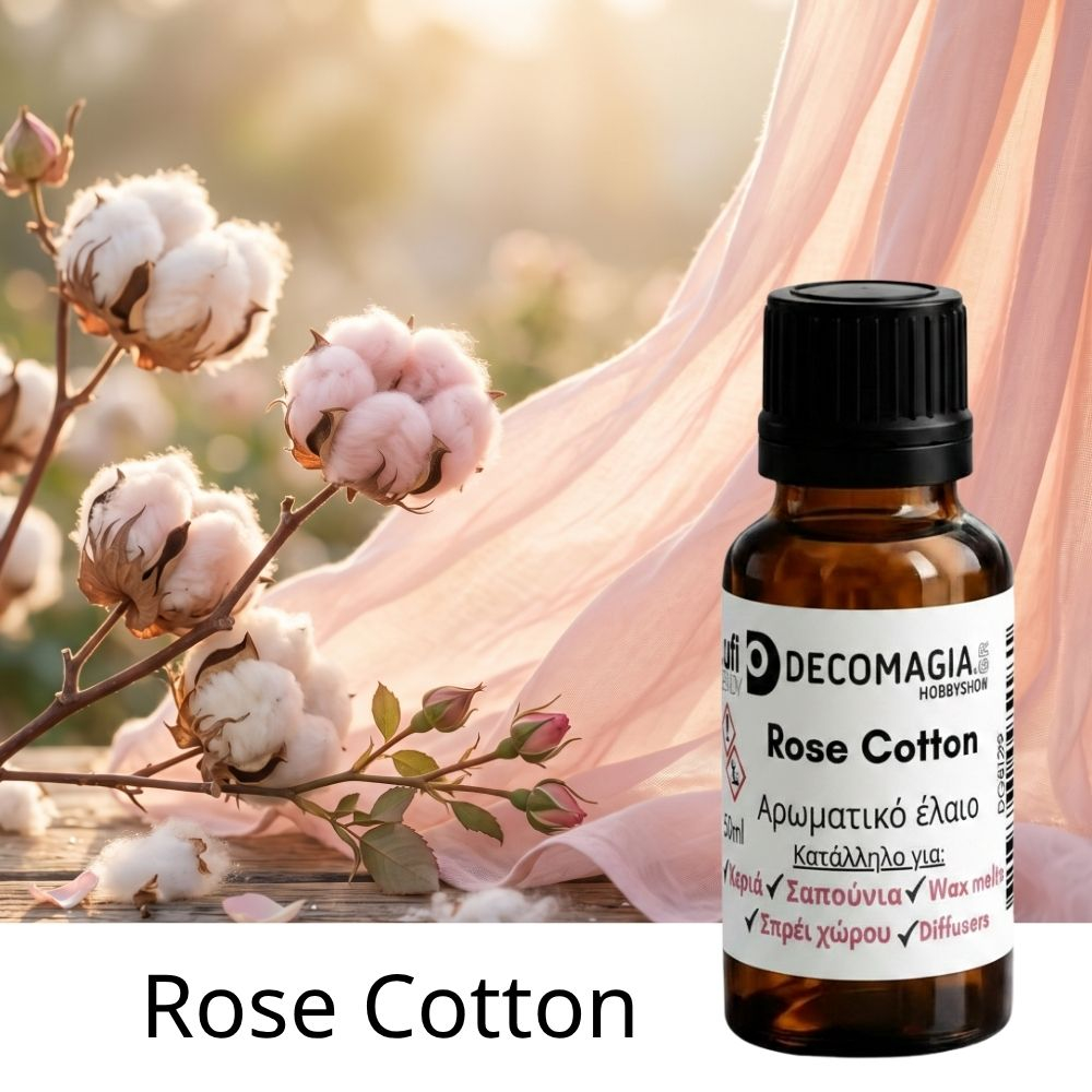Άρωμα για κερί και σαπούνι 50ml, Rose Cotton - 838
