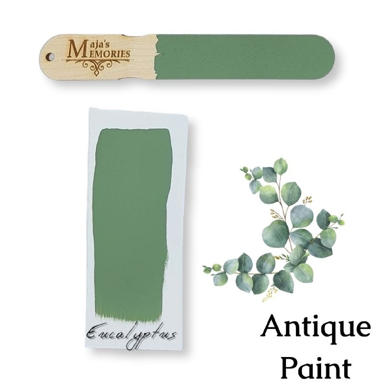 Χρώμα-εφέ Πατίνας Antique Paint Maja’s Memories, 150ml Eucalyptus - 11038