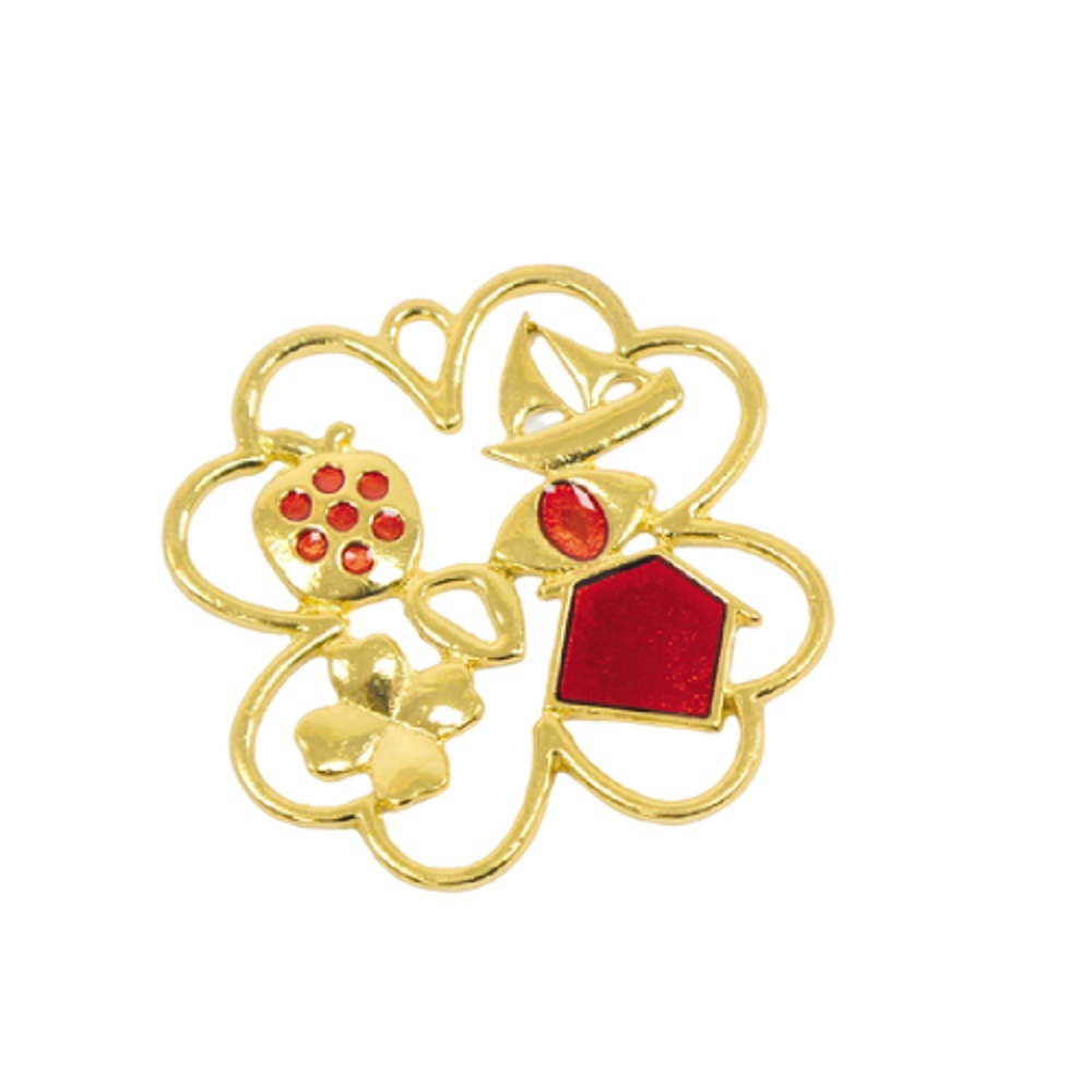 Metal four leaf for good luck 4.4cm - 4181