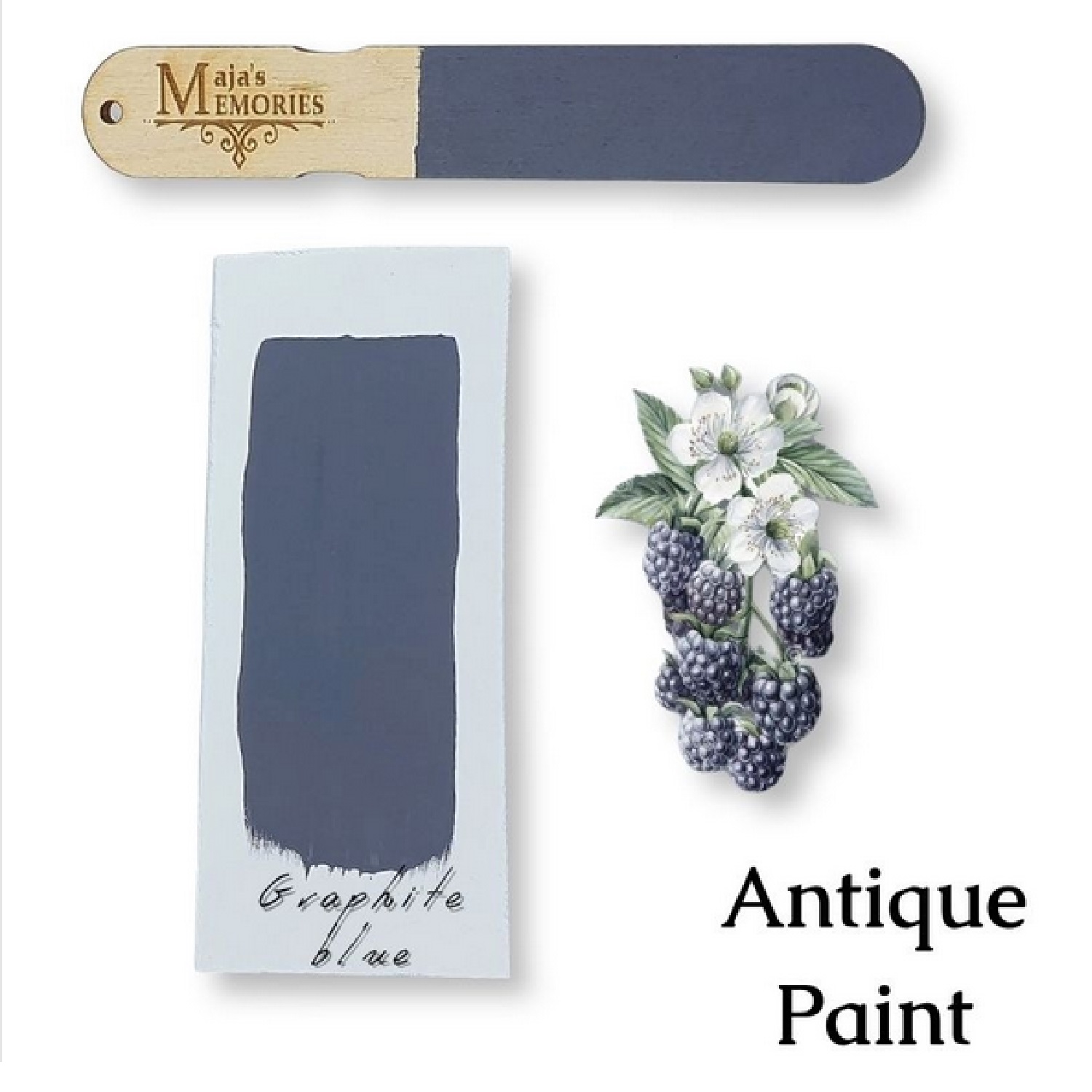 Χρώμα-εφέ πατίνας Antique Paint Maja’s Memories, 150ml, Graphite blue - 4987