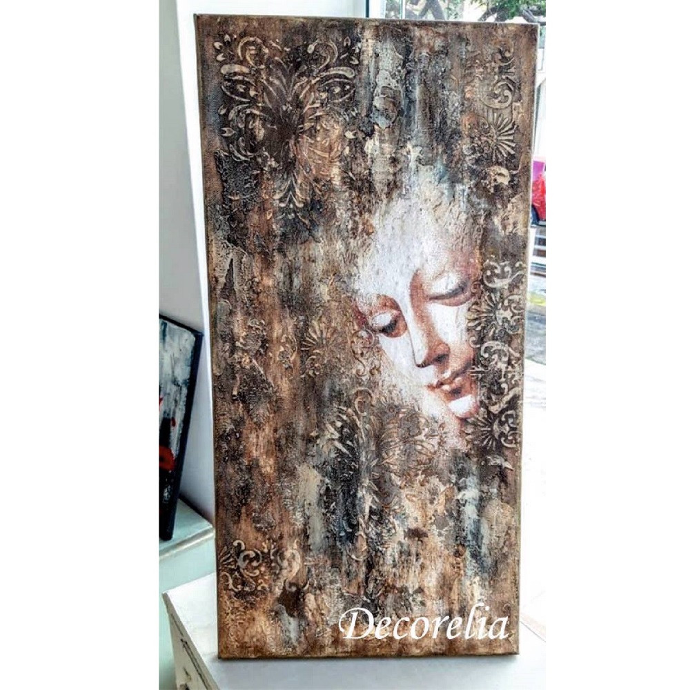 "The face" canvas 30X60 mixed media techniques