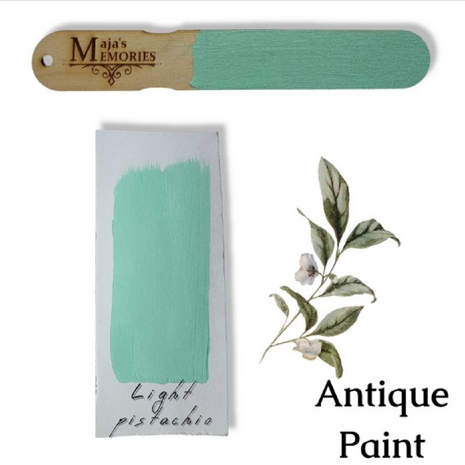 Χρώμα-εφέ πατίνας Antique Paint Maja’s Memories, 150ml, Light Pistachio - 13195