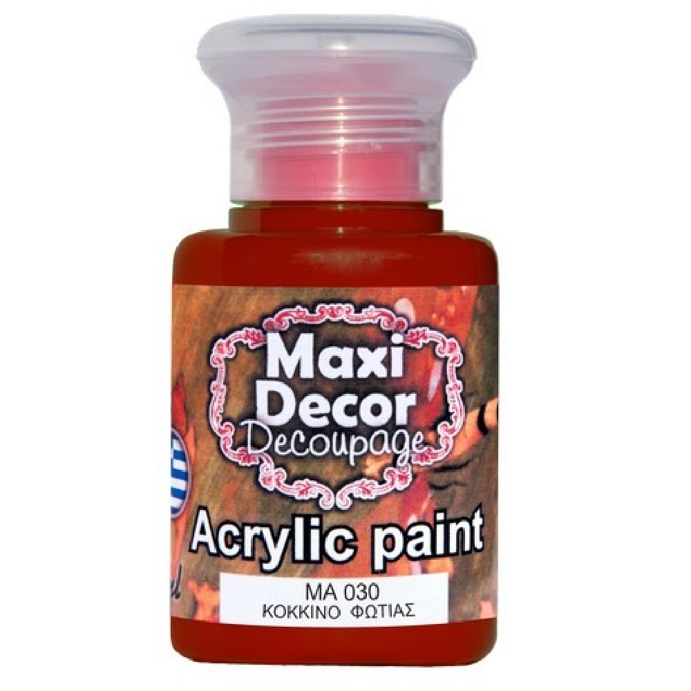 Ακρυλικό Χρώμα Maxi Decor Κόκκινο της φωτιάς ΜΑ030 - 12502