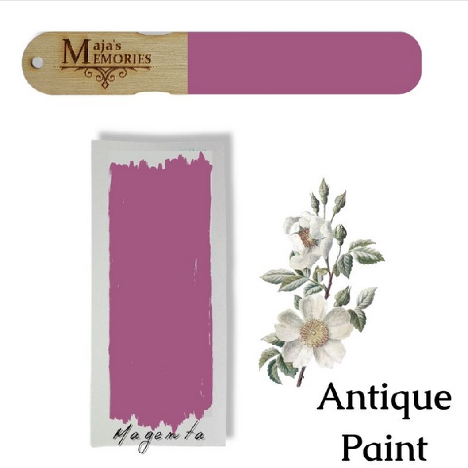 Χρώμα-εφέ πατίνας Antique Paint Maja’s Memories, 150ml, Magenta - 13193