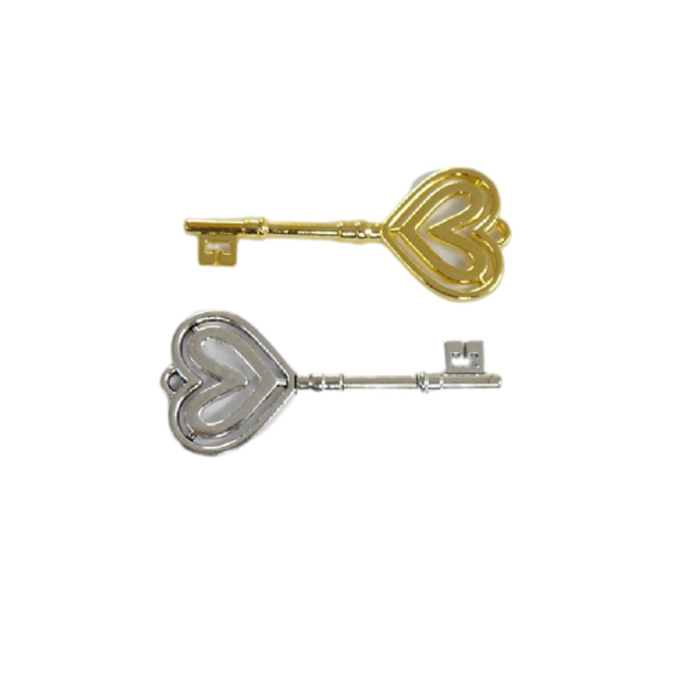  Μεταλλικό κλειδί καρδιά 3x7cm 1 τεμάχιο - 4288