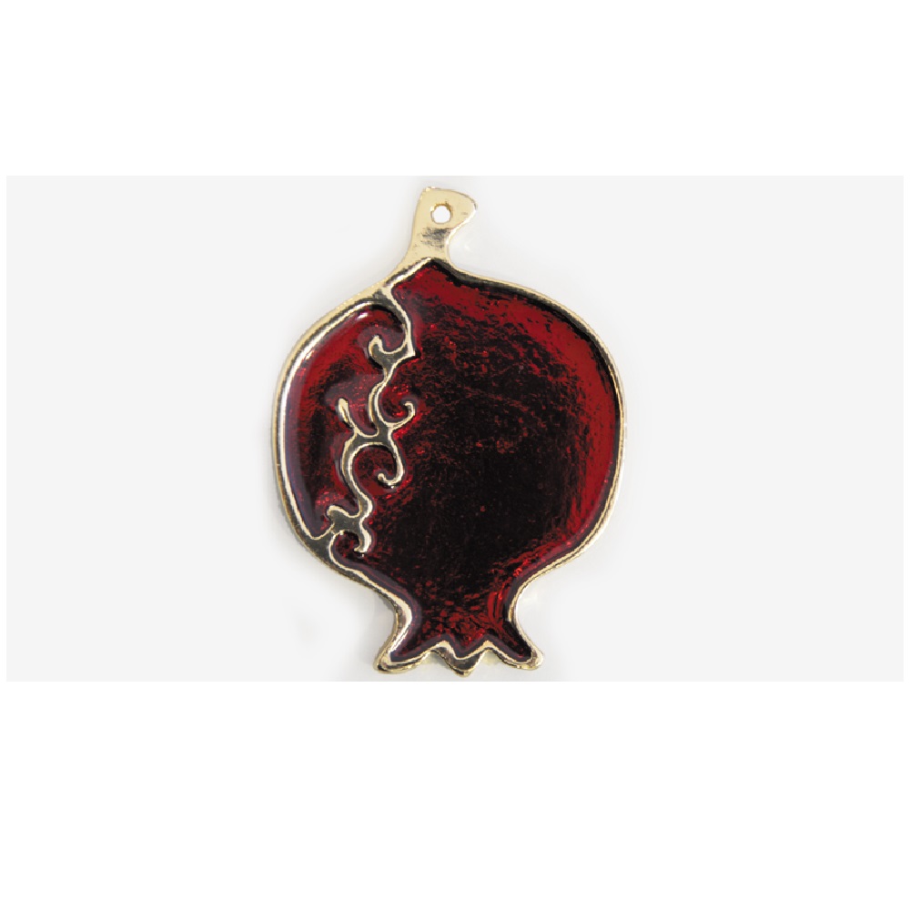 Large gilded pomegranate with 82mm enamel