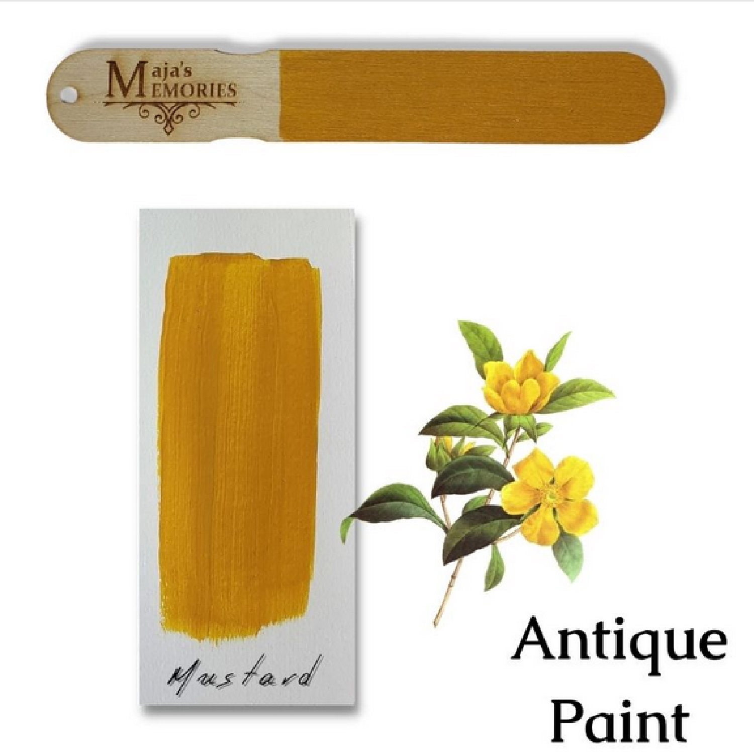 Χρώμα-εφέ πατίνας Antique Paint Maja’s Memories, 150ml, Mustard - 13205