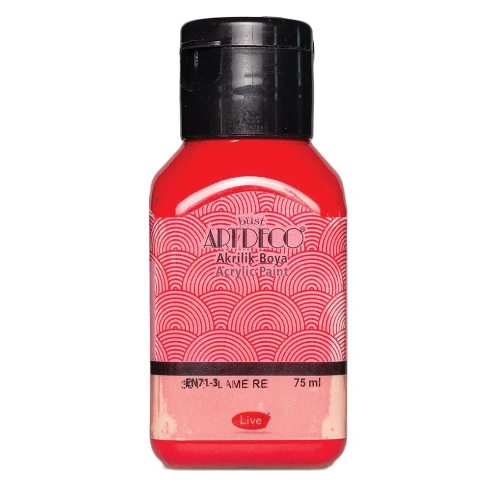 Artdeco 75ml Acrylic Paint Flame Red 301 - 16506