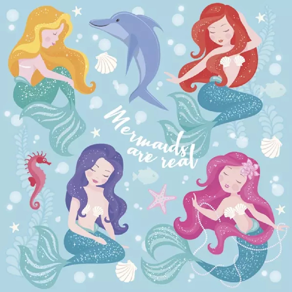 Χαρτοπετσέτες για Decoupage Pastel Mermaids - 8167