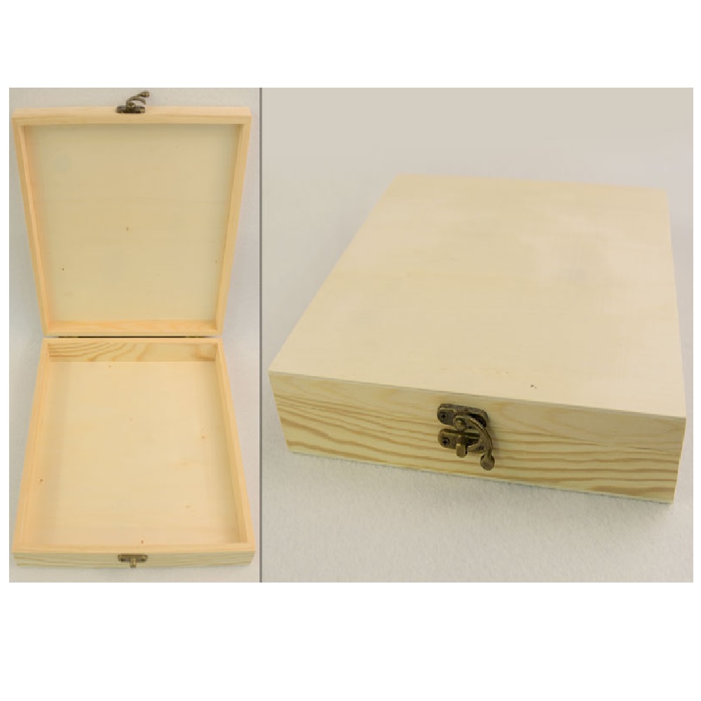 Ξύλινο κουτί για στέφανα 24x24x5cm - 3511