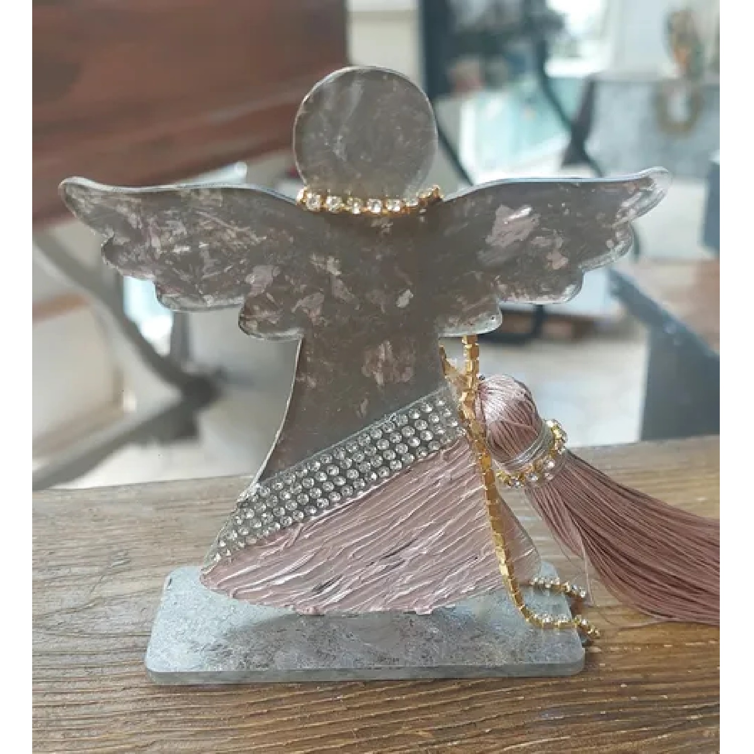 Plexiglass angel good-luck charm with base - 19802