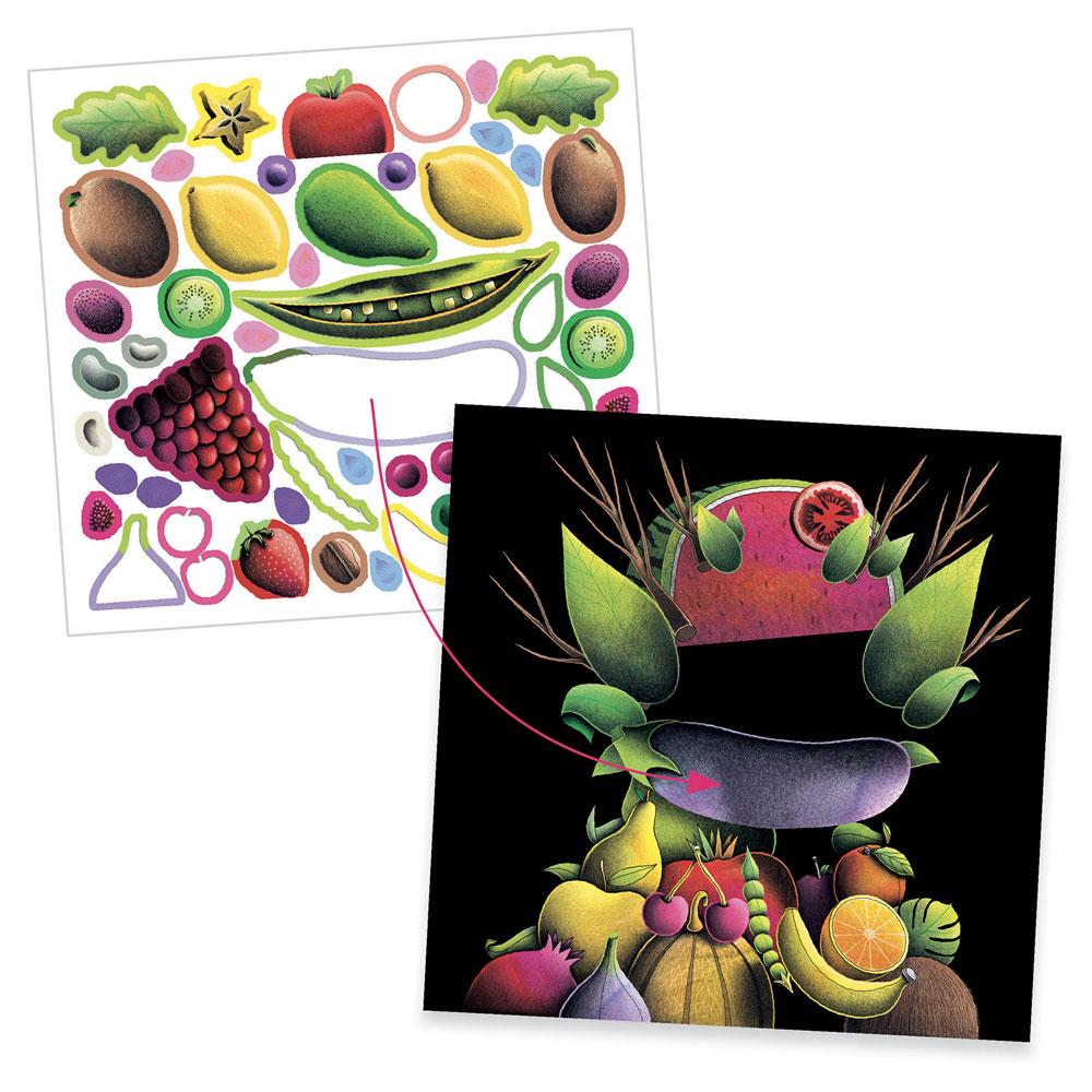 Djeco Inspired by - Collage Arcimboldo - Portraits with spring vegetables - 3