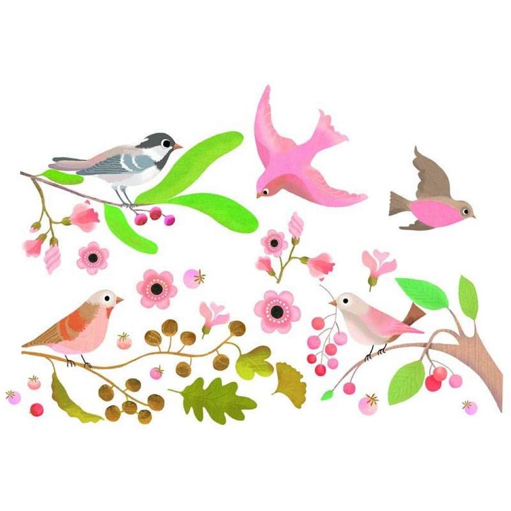 Djeco Window Stickers Romantic Birds  - 1